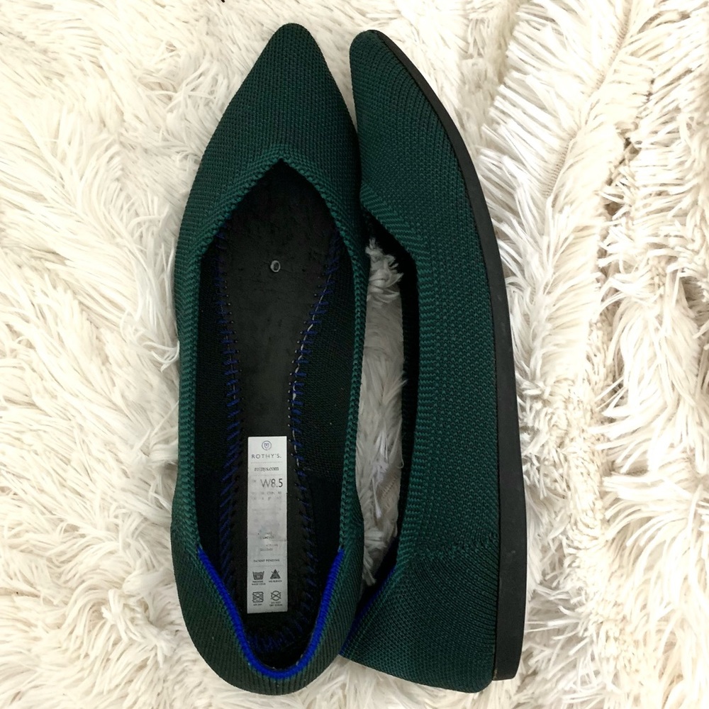Rothy’s original points in Emerald, dark green 8.5